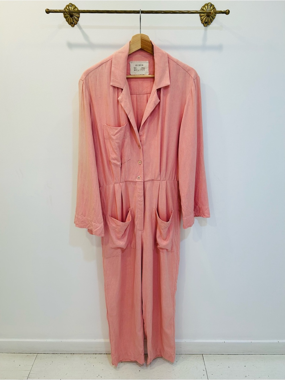 Cissa (formerly Cisco) Pink Long-Sleeve Utility Jumpsuit